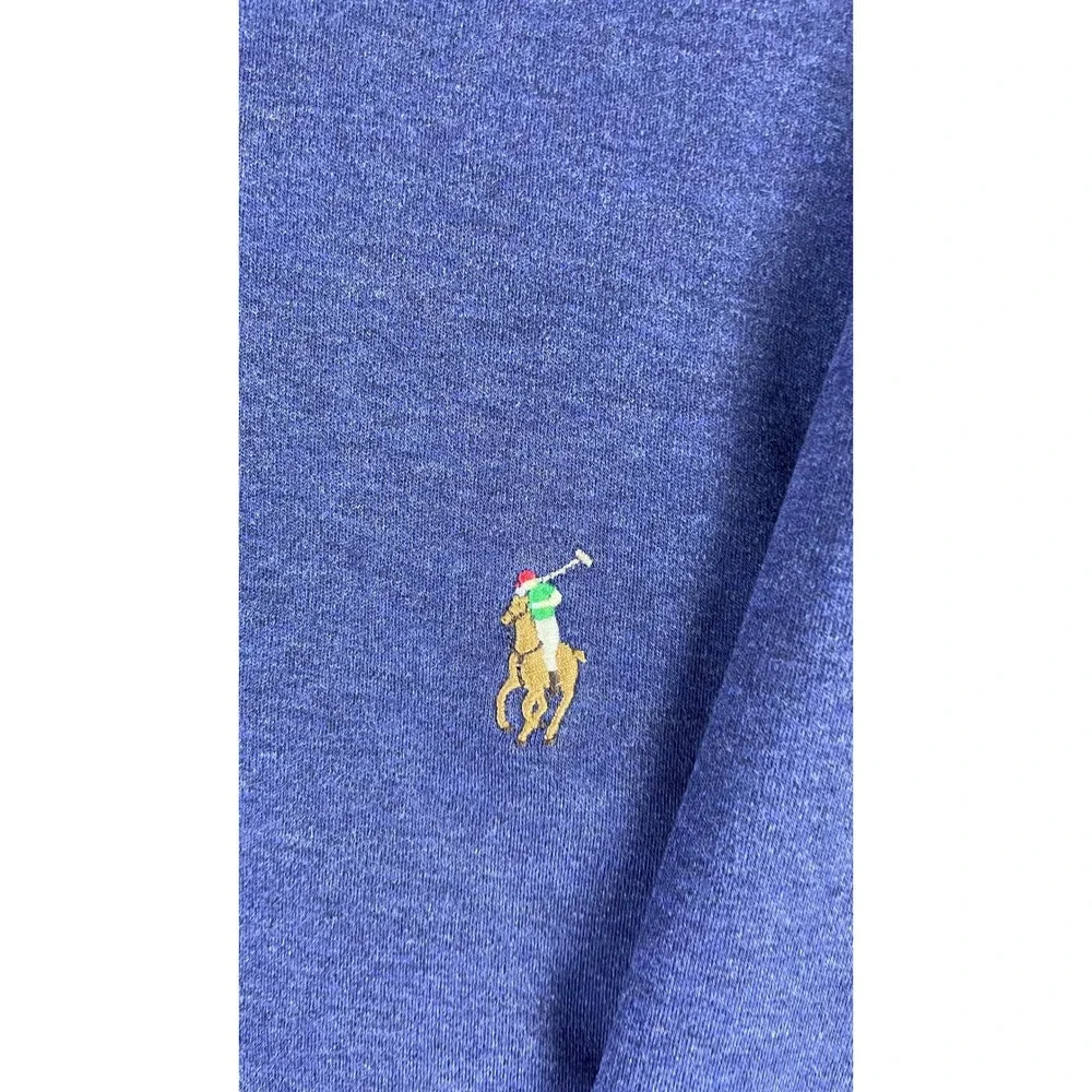 Polo Ralph Lauren Polo Shirt Mens 2XLT Blue Excellent Short Sleeve Heather Pony